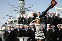 Kelly Brook & Crew of HMS Westminster