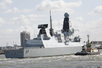 HMS DEFENDER leaves London