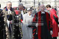 H M The Queen arrives at Westminster Abbey